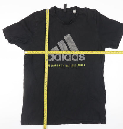 Adidas Men's Black Crew Neck Short Sleeve T-Shirt Size M