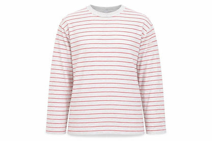 ASOS DESIGN Women’s Grey Red Striped Long Sleeve T-Shirt Size S