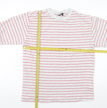 ASOS DESIGN Women’s Grey Red Striped Long Sleeve T-Shirt Size S