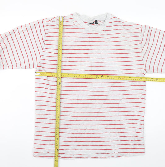 ASOS DESIGN Women’s Grey Red Striped Long Sleeve T-Shirt Size S
