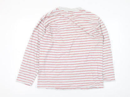 ASOS DESIGN Women’s Grey Red Striped Long Sleeve T-Shirt Size S