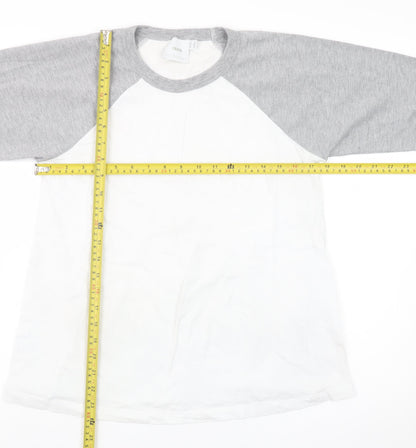 ASOS Women’s Grey White Raglan 3/4 Sleeve Colourblock T-Shirt Size 8