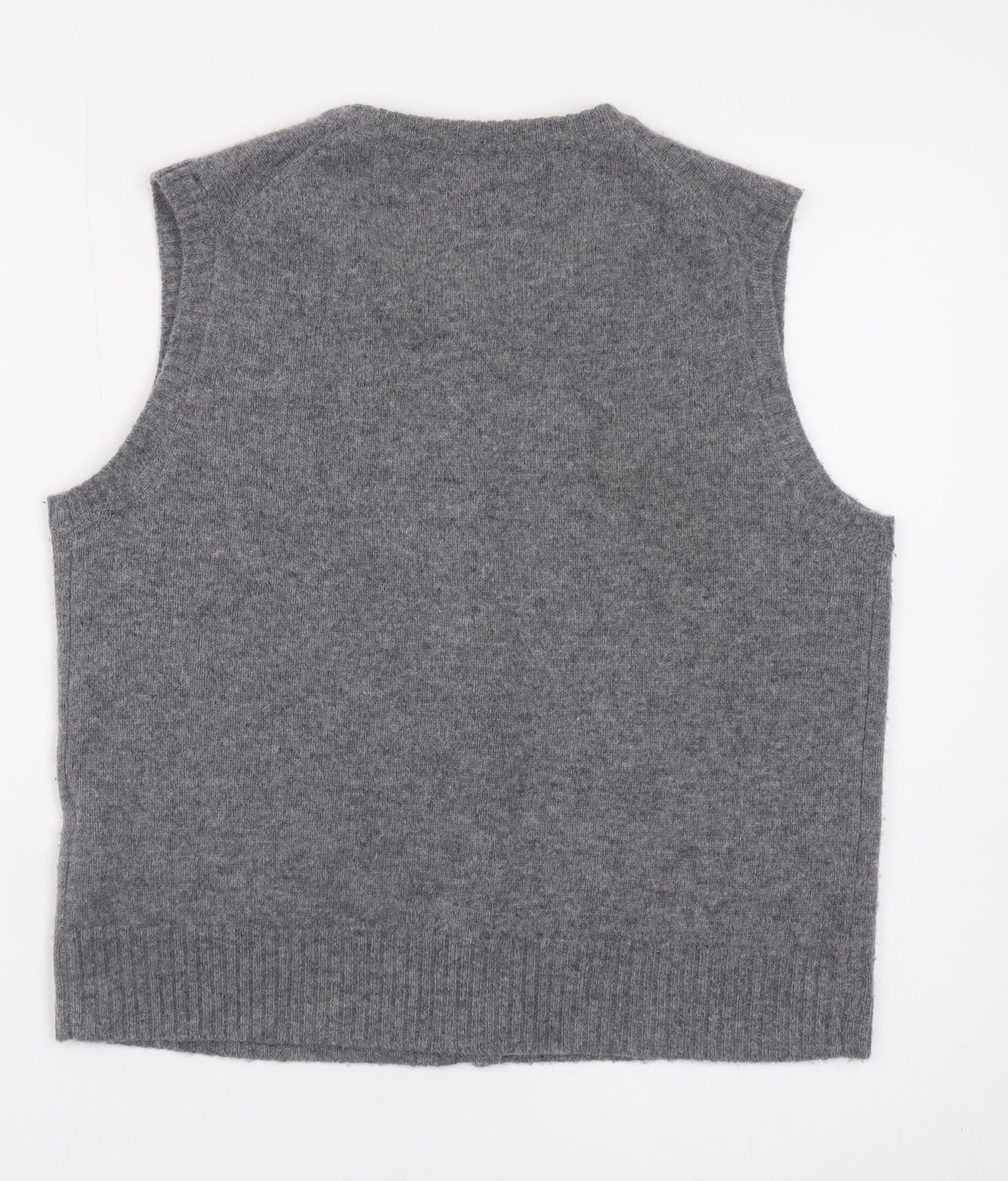 ZARA Women Grey Wool Blend Sleeveless Cardigan Vest S
