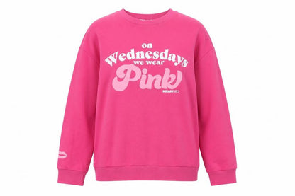 Front view of George Women Pink Mean girls’ graphic pullover sweatshirt, size 16-18