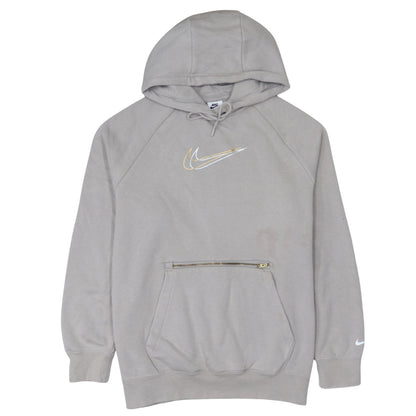 Nike Women’s Beige Oversized Pullover Hoodie Size S Zip Pocket