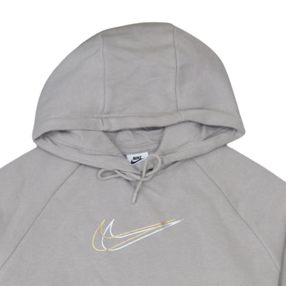 Nike Women’s Beige Oversized Pullover Hoodie Size S Zip Pocket