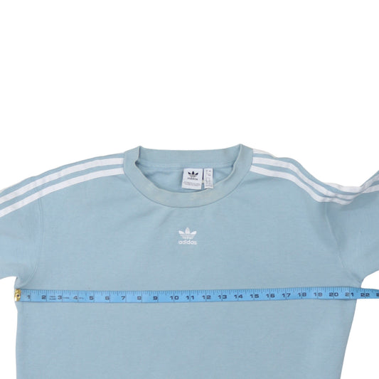 Adidas Women Blue Crew Neck Pullover Sweatshirt UK 8 Relaxed Fit