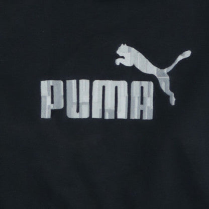 Puma Boys Black XL Pullover Hoodie with Silver Logo Print