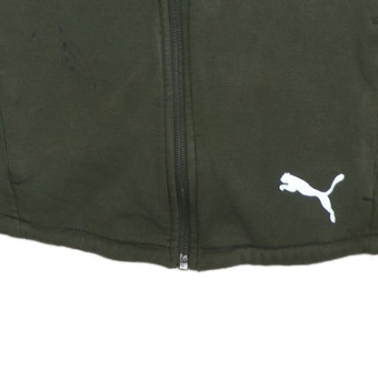 PUMA Boys Green Full Zip Hoodie Size 16 Years Cotton Blend
