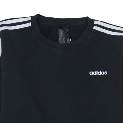 Adidas Women Black Crew Neck Long Sleeve Pullover Sweatshirt L