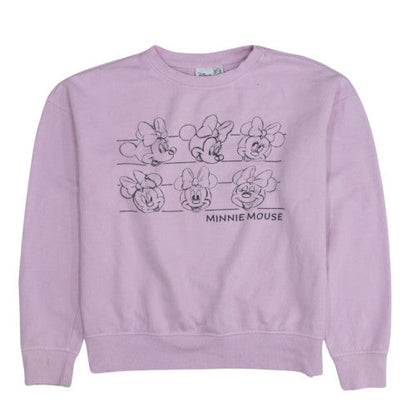 Disney Women Lilac Minnie Mouse Pullover Sweatshirt 2XS
