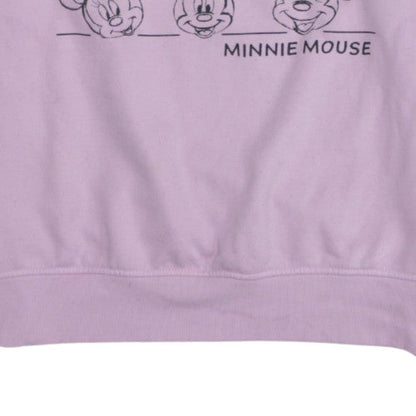 Disney Women Lilac Minnie Mouse Pullover Sweatshirt 2XS
