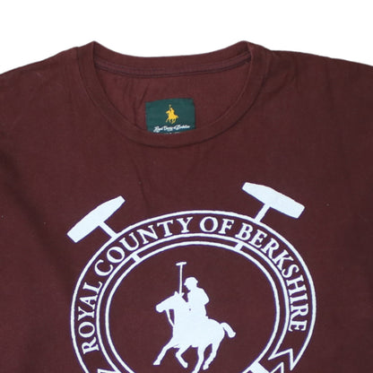 Mens UK Size L Royal County of Berkshire Polo Club Brown  T-Shirt
