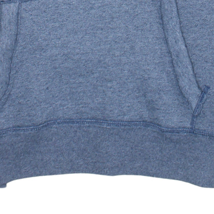 Hollister Men Blue Pullover Hoodie S Fleece Logo Regular Fit