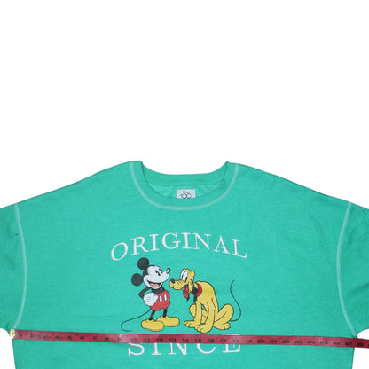 Disney 100 Primark Women's Green Mickey Pluto Sweatshirt L