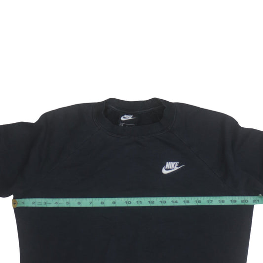Nike Women Black Small Pullover Sweatshirt Crew Neck Cotton Blend