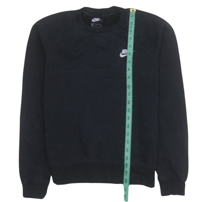 Nike Women Black Small Pullover Sweatshirt Crew Neck Cotton Blend