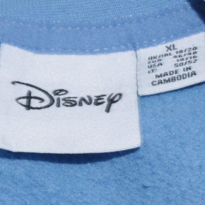 Disney Women Blue Stitch Sweatshirt XL Pullover Crew Neck Casual