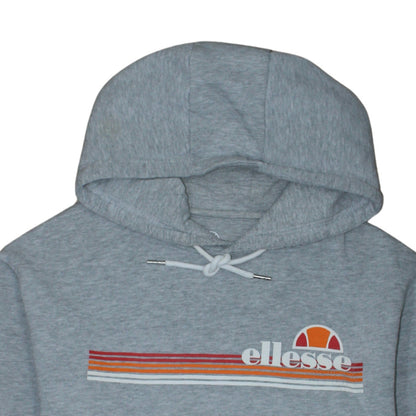 Ellesse Men's Grey Pullover Hoodie Small Retro Logo Sweatshirt