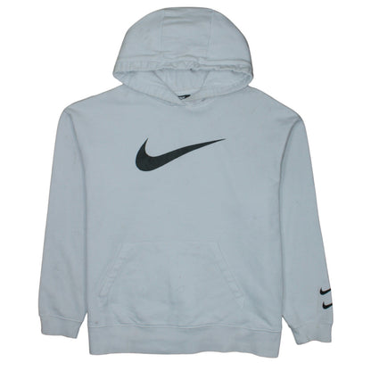 Nike Womens White Medium Pullover Hoodie with Logo Print