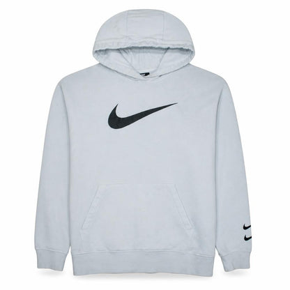 Nike Womens White Medium Pullover Hoodie with Logo Print