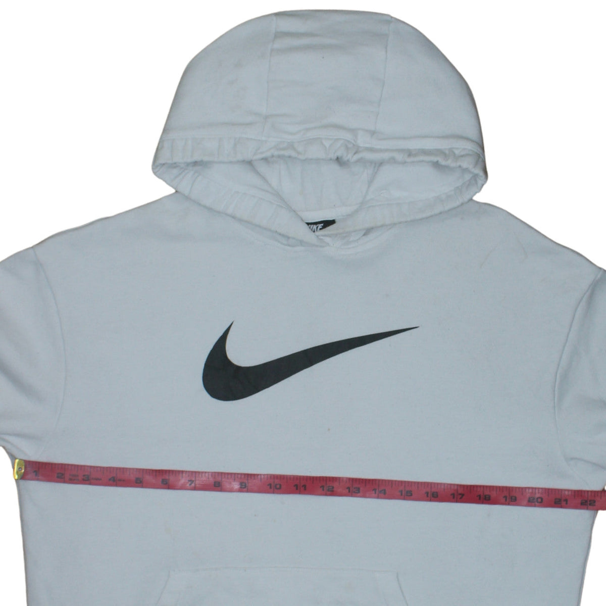 Nike Womens White Medium Pullover Hoodie with Logo Print