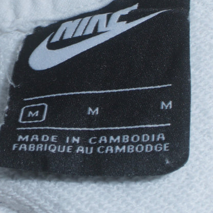 Nike Womens White Medium Pullover Hoodie with Logo Print