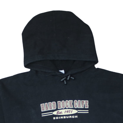 Hard Rock Cafe Edinburgh Black XL Women's Pullover Hoodie Sweatshirt