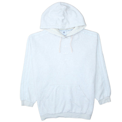 Adidas Women White Hoodie UK 12 Pullover Hooded Sweatshirt