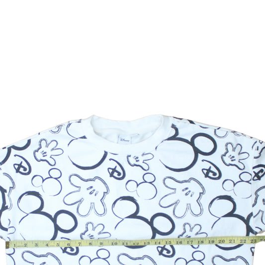 Disney Primark Women White Mickey Mouse Print Sweatshirt Size 12/14 M