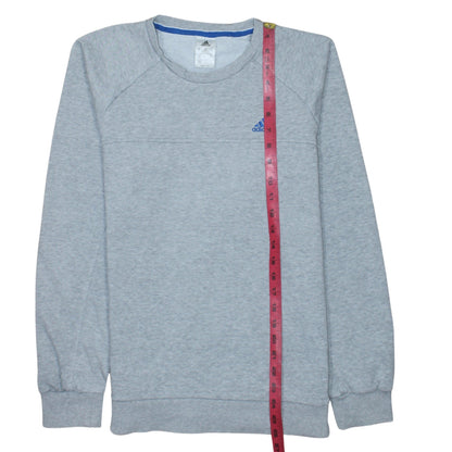Adidas Mens Grey Small Crew Neck Pullover Sports Sweatshirt