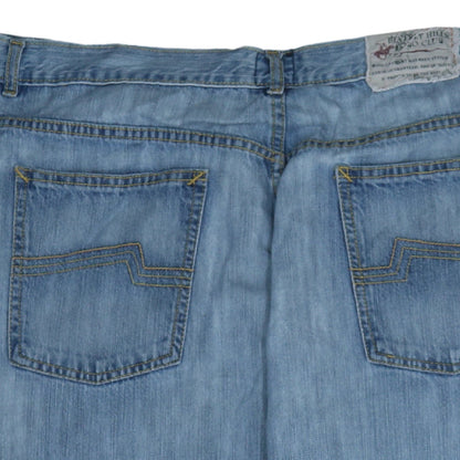 Beverly Hills Polo Club Mens Blue Straight Denim Jeans 40x32