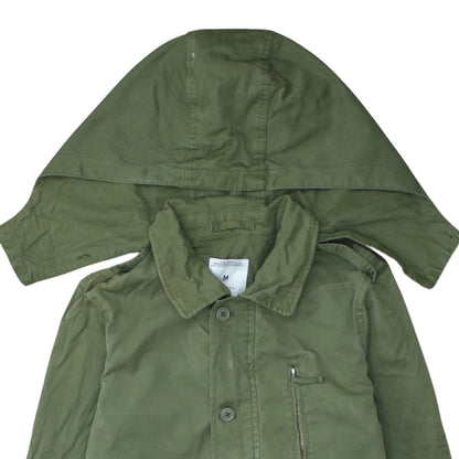 Zara Woman Green Hooded Parka Jacket Medium Cotton Casual Style