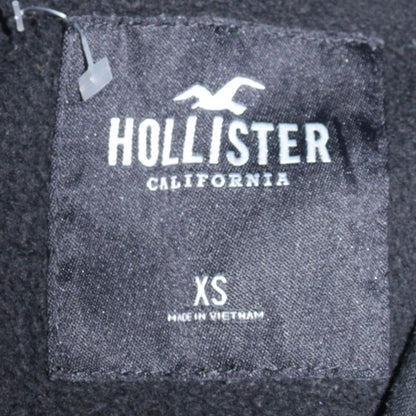Hollister Womens Black XS Pullover Hoodie with Logo Detailing