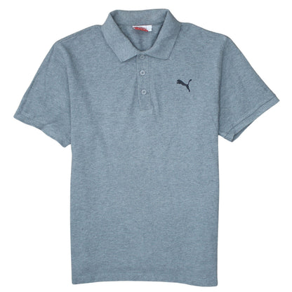 Puma Men's Grey Cotton Polo Shirt Size M Short Sleeve Classic Fit