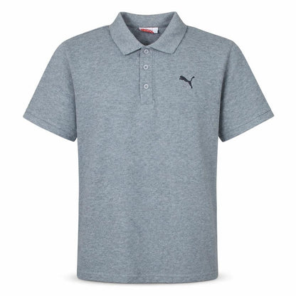 Puma Men's Grey Cotton Polo Shirt Size M Short Sleeve Classic Fit