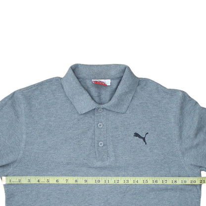 Puma Men's Grey Cotton Polo Shirt Size M Short Sleeve Classic Fit