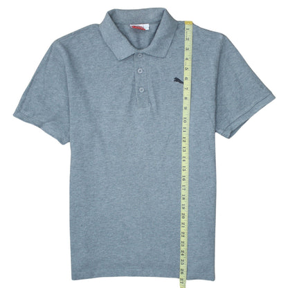 Puma Men's Grey Cotton Polo Shirt Size M Short Sleeve Classic Fit