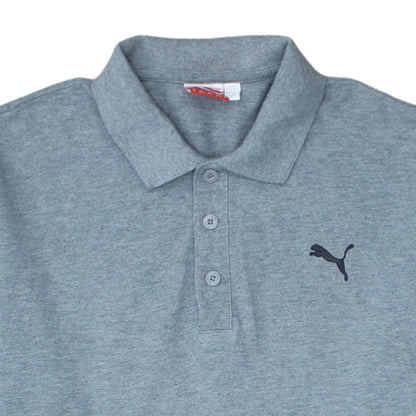 Puma Men's Grey Cotton Polo Shirt Size M Short Sleeve Classic Fit