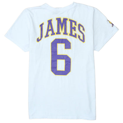 NBA Boys White Los Angeles Lakers LeBron James 12-13 Years Graphic T-Shirt