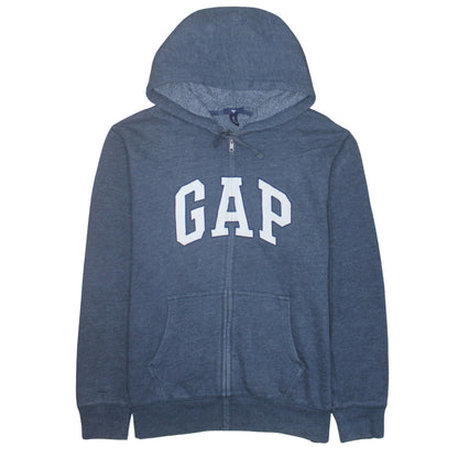 GAP Women Blue Full Zip Hoodie Large Cotton Blend Casual
