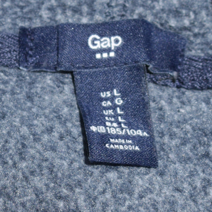 GAP Women Blue Full Zip Hoodie Large Cotton Blend Casual