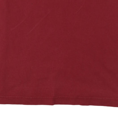 adidas Men's Red Medium Crew Neck Sports Logo T-Shirt