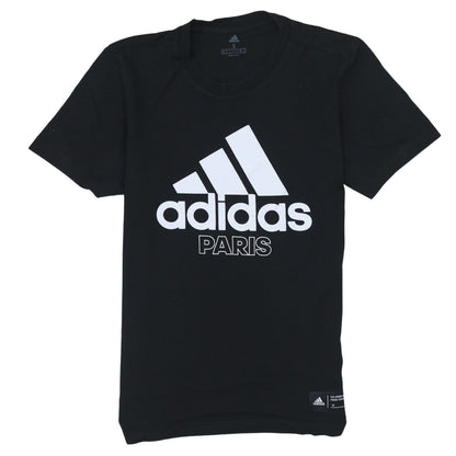 Adidas Men's Black Paris Graphic Logo Short Sleeve T-Shirt Size S