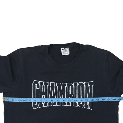 Champion Men’s Black Graphic Logo Short Sleeve Crew Neck T-Shirt Size L