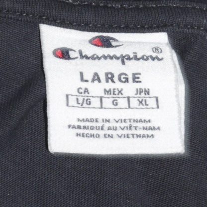 Champion Men’s Black Graphic Logo Short Sleeve Crew Neck T-Shirt Size L
