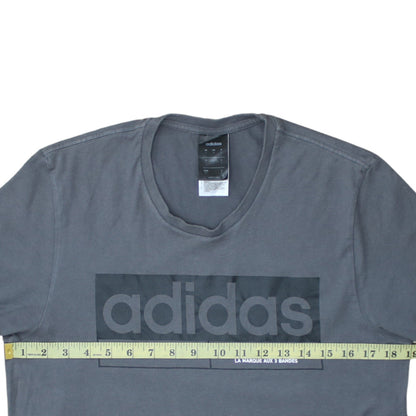 Adidas Men's Grey Graphic Logo T-Shirt Size S Short Sleeve Cotton