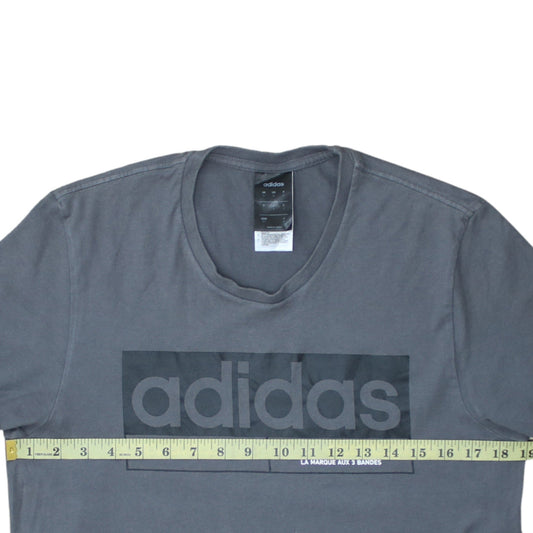 Adidas Men's Grey Graphic Logo T-Shirt Size S Short Sleeve Cotton