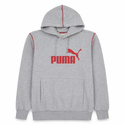Puma Men's Grey Pullover Hoodie Small Logo Sportswear