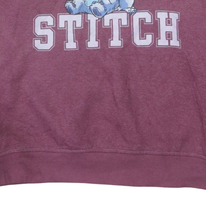 Disney Women Purple Stitch Sweatshirt Size 10/12 UK S Crew Neck
